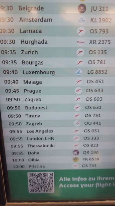 Tabuľa odletov na letisku